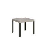 Table extensible effet bois gris cachemire 90x90 / 246 cm Table extensible effet bois gris cachemire 90x90 / 246 cm