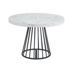 Table extensible effet bois noir, blanc