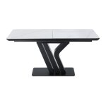 Table extensible effet bois noir, blanc Table extensible effet bois noir, blanc