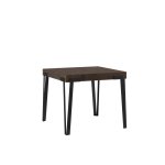 Table extensible effet bois noyer 90x90 / 246 cm Table extensible effet bois noyer 90x90 / 246 cm