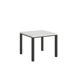 Table extensible portefeuille effet bois frêne blanc 90x90 / 180 cm Table extensible portefeuille effet bois frêne blanc 90x90 / 180 cm