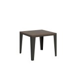 Table extensible portefeuille effet bois noyer 90x90 / 180 cm Table extensible portefeuille effet bois noyer 90x90 / 180 cm