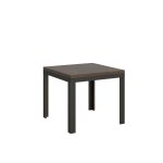 Table extensible portefeuille effet bois noyer 90x90 / 180 cm Table extensible portefeuille effet bois noyer 90x90 / 180 cm