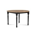 Table extensible ronde bois d105 + 1 allonge et pieds tournés noir Table extensible ronde bois d105 + 1 allonge et pieds tournés noir