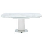 Table extensible verre tremp blanc