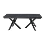 Table extensible verre tremp noir