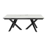 Table extensible verre tremp� noir, blanc