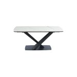 Table extensible verre tremp noir, blanc