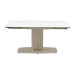 Table extensible verre tremp taupe, blanc