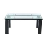 Table extensible verre tremp transparent, noir