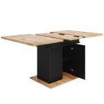 Table d'extrieur extensible avec rangement intgr et plateau bois