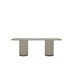 Table d'extérieur en microciment gris pierre, 220 cm Table d'extérieur en microciment gris pierre, 220 cm