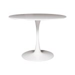 Table fixe effet bois blanc 100x100 cm