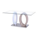 Table fixe effet bois , blanc Table fixe effet bois , blanc