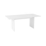 Table fixe effet bois blanc brillant 160x90h75 cm Table fixe effet bois blanc brillant 160x90h75 cm