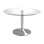 Table fixe verre tremp argent
