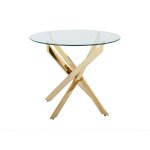Table fixe verre tremp transparent, dor
