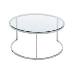Tables gigognes acier inoxydable transparent, argent