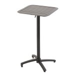 Table haute 60x60 cm inclinable de terrasse en aluminium noire