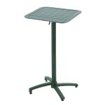 Table haute 60x60 cm inclinable de terrasse en aluminium vert fonc