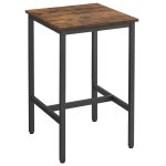 Table haute table de bar carrée cadre en acier 60 x 60 x 92 cm Table haute table de bar carrée cadre en acier 60 x 60 x 92 cm