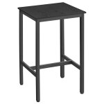 Table haute carrée style industriel effet bois noir Table haute carrée style industriel effet bois noir