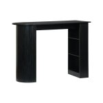 Table haute de cuisine 3 étagères décor bois noir Table haute de cuisine 3 étagères décor bois noir
