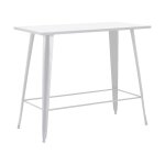 Table haute de jardin en acier blanc