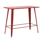 Table haute de jardin en acier rouge