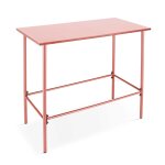 Table haute de jardin en métal argile 120 cm Table haute de jardin en métal argile 120 cm