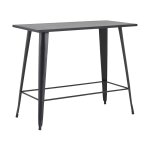 Table haute de jardin en mtal noir mat noir