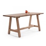 Table haute en teck massif brut