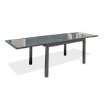 Table de jardin 10 places en aluminium et plateau verre