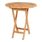 Table de jardin 2 personnes pliable en bois massif lary bois (teck)