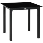 Table de jardin 4 personnes aluminium verre trempé noir Table de jardin 4 personnes aluminium verre trempé noir