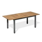Table de jardin 8 places alu anthracite - acacia