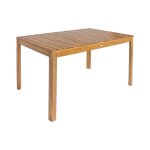 Table de jardin acacia naturel avec coins arrondis, 6 places