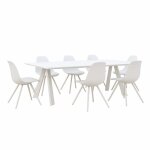 Table de jardin blanche en aluminium avec plateau cramique