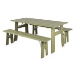 Table de jardin en bois vert