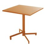 Table de jardin carr�e bistrot avec plateau rabattable caramel