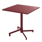 Table de jardin carr�e bistrot avec plateau rabattable pourpre