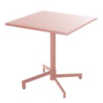 Table de jardin carr�e bistrot avec plateau rabattable rose poudr�