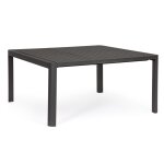 Table de jardin carre extensible en mtal l97 / 149 gris anthracite