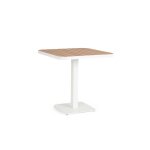Table de jardin carre en mtal blanc l78 2 personnes