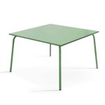 Table de jardin carre en mtal vert cactus