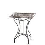 Table de jardin carrée résistante en métal bronze Table de jardin carrée résistante en métal bronze