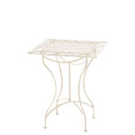 Table de jardin carre rsistante en mtal crme antique