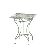 Table de jardin carre rsistante en mtal vert antique