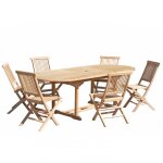 Table de jardin et chaises en bois teck 8 / 10 personnes Table de jardin et chaises en bois teck 8 / 10 personnes