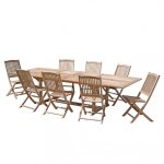 Table de jardin et chaises en teck 10 / 12 personnes Table de jardin et chaises en teck 10 / 12 personnes